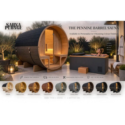 The Pennine Barrel by SaunaPlunge - Traditional Outdoor Luxury (6 person)