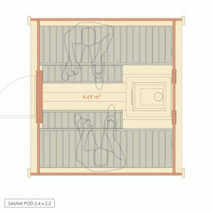 Viking Industrier 2-3 Person Outdoor Sauna Pod
