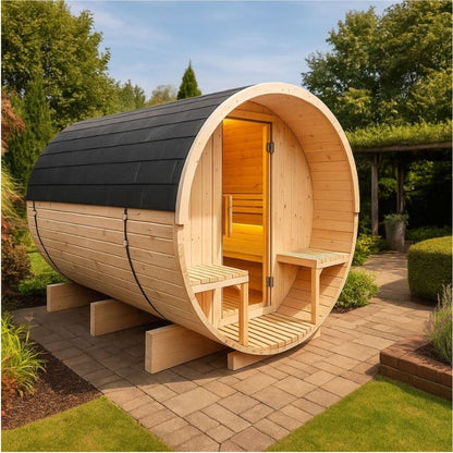 SaunaPlunge - The Pennine Barrel Traditional Outdoor Luxury 4-6 Person Sauna