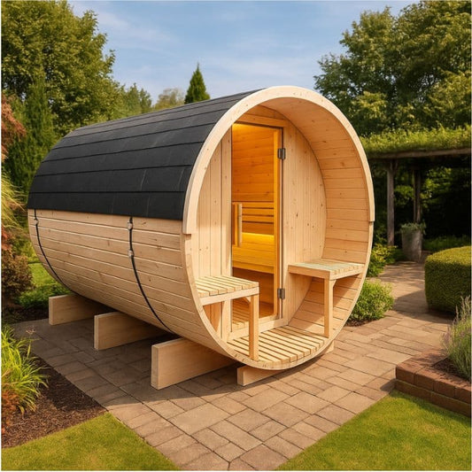 SaunaPlunge - The Pennine Barrel Traditional Outdoor Luxury 4-6 Person Sauna