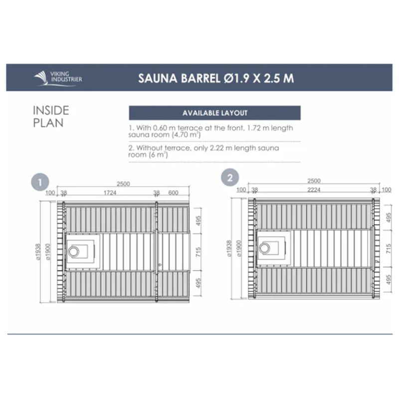 Viking Industrier 2-4 Person Outdoor Barrel Sauna