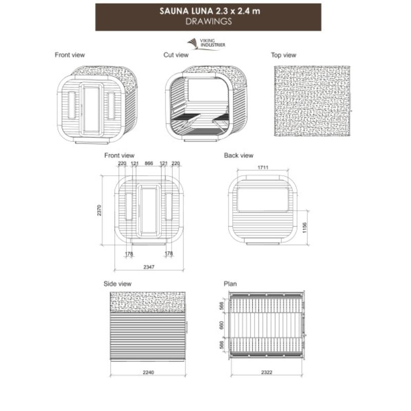 Viking Industrier Luna 4-6 Person Outdoor Sauna