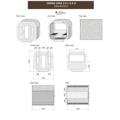 Viking Industrier Luna 4-6 Person Outdoor Sauna