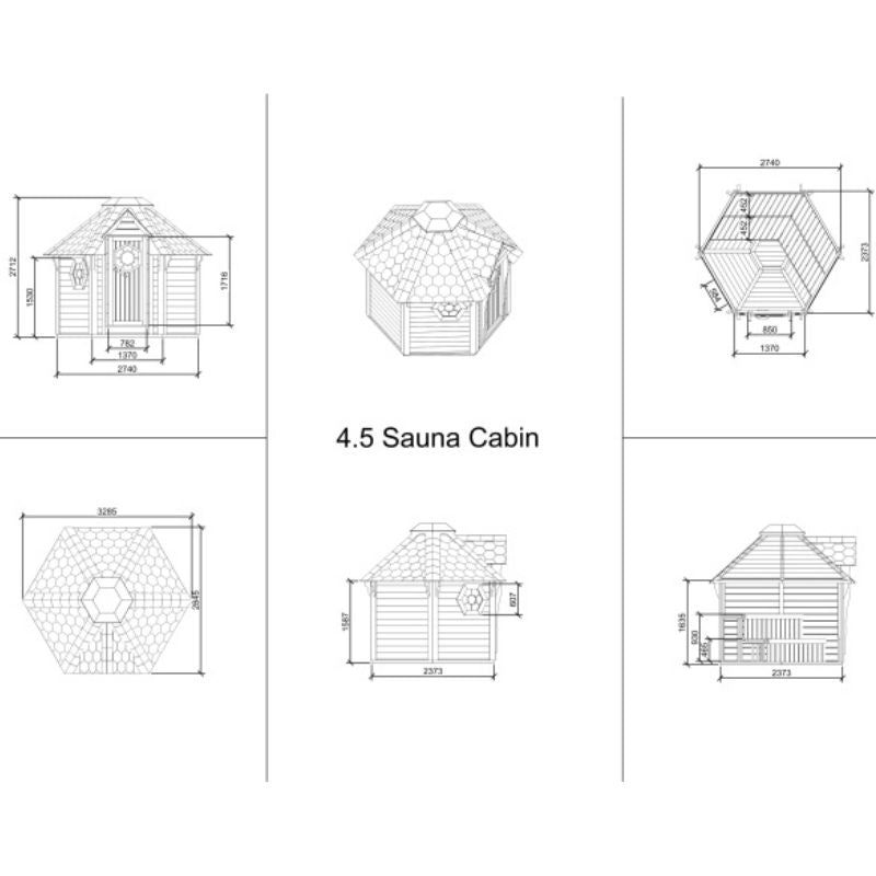 Viking Industrier Outdoor Sauna Cabin 4.5 m²