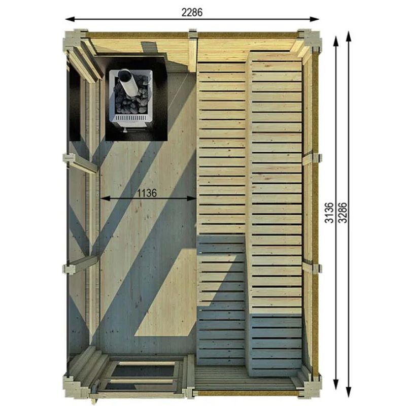 Viking Industrier Outdoor Sauna Cube 2 x 3m