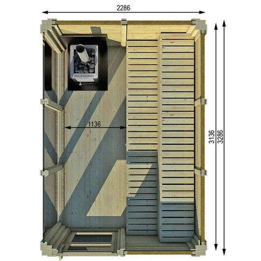 Viking Industrier Outdoor Sauna Cube 2 x 3m