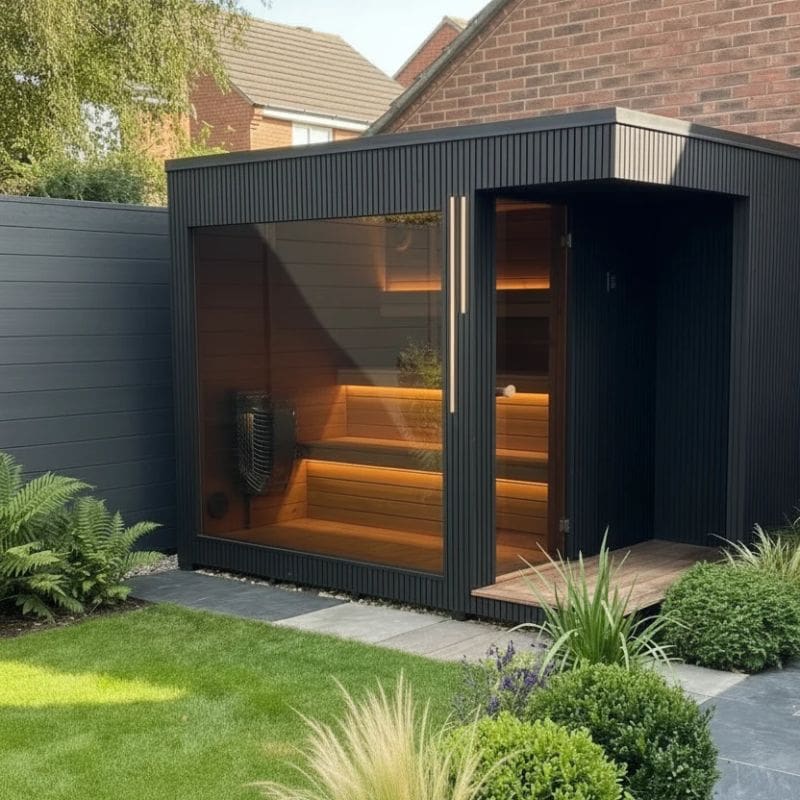 Whatagarden Aura Premium Outdoor Sauna with Integrated Shower